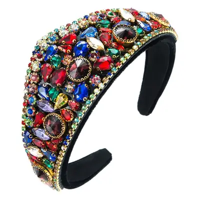 Crown Headband with Red Crystal Decor for Women