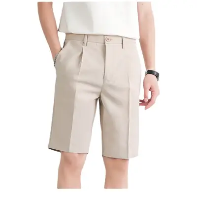 Men's Thin Ice Silk Shorts Black Mid-Length