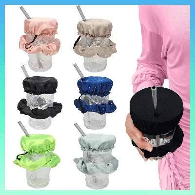 Black Anti-Drug Cup Lid Hair Ring Set