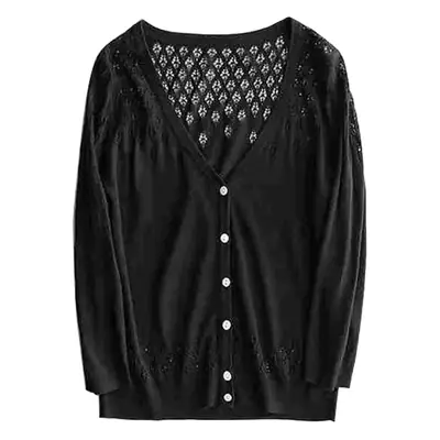 Women Cut Out Knitted Sun Protection Cardigan