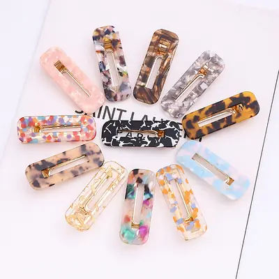New Acetic Acid Plate Hairpin Sweet Marble Pattern Bangs Clip
