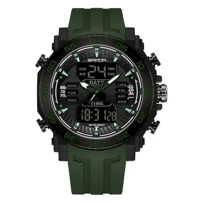 Sanda New Electronic Multifunctional Men's Watch Blue Steel Ring Waterproof
