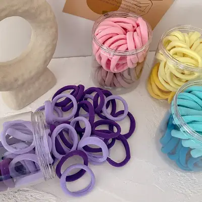 50 Pcs Gradient Rubber Hair Ropes for Girls