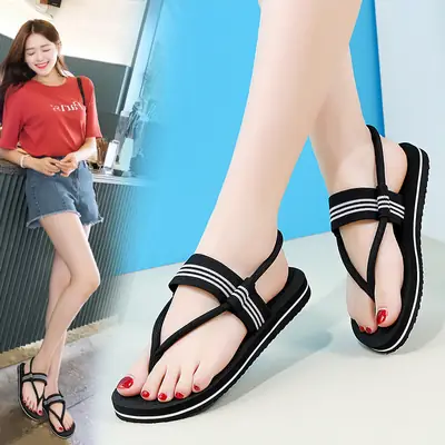 2024 Summer Beach Flip-Flops for Women, Thick-Soled Sandals for Outdoor Wear, Garden Shoes, Wholesale