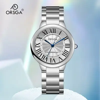 Women's Rome Design Quartz Watch Black Leather Strap