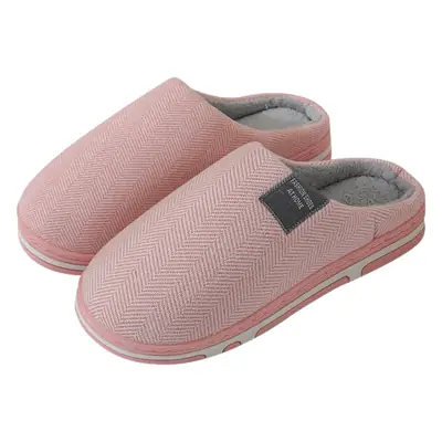 Plus Size Cotton Slippers Women's Autumn and Winter Home Indoor Warm Couple Plush Household Thick Bottom Household Cotton Slippers