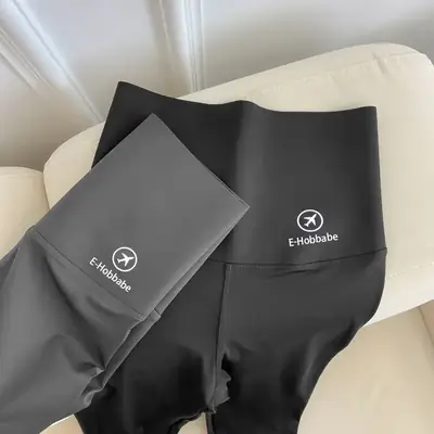 Women's Purple Fleece Leggings Black Slim Fit Warm Yoga Pants
