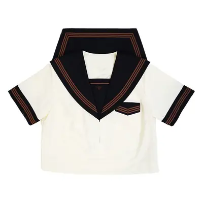 Women's Tea Feather School Suit Black White Summer