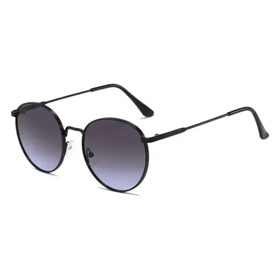 Men Retro Gold Frame Sunglasses Black Tint