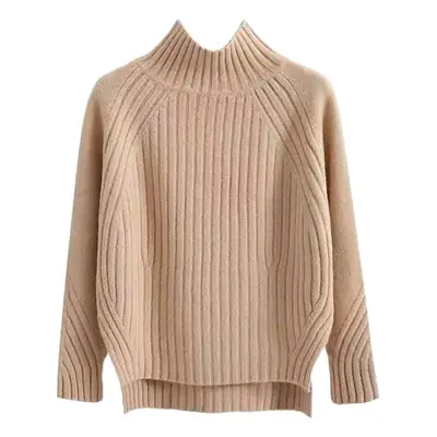 Women Long Twist Pullover Sweater Pink Thickened Korean Style