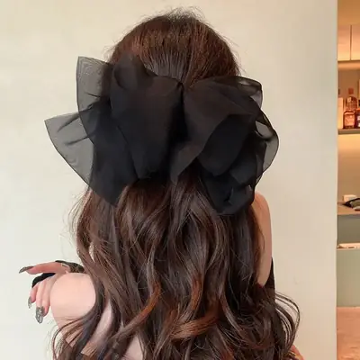 Women's Chiffon Hairpin with Super Fairy Ponytail Spring Clip