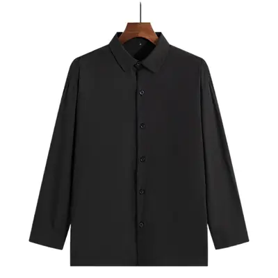 Men's Light Blue Silk Long Sleeve Shirt