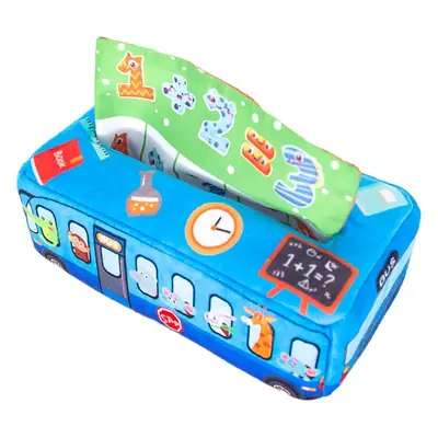 Blue Baby Tissue Box with 10 Colorful Tissue Rods