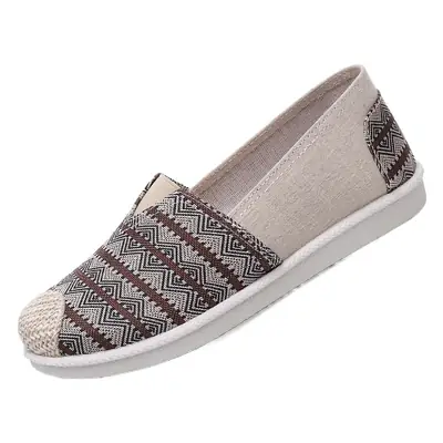 Pink Floral Canvas Slip-On Women's Flats