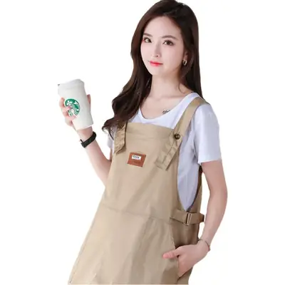 New Pregnant Women's Overalls Cotton Wide Leg Cropped Pants