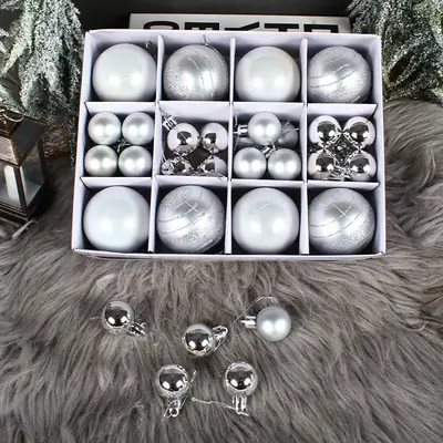 Purple & White Holiday Christmas Balls for Home Decor