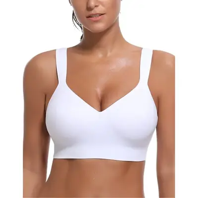 Black Crossbody Bra for Women Solid Color Sports Yoga