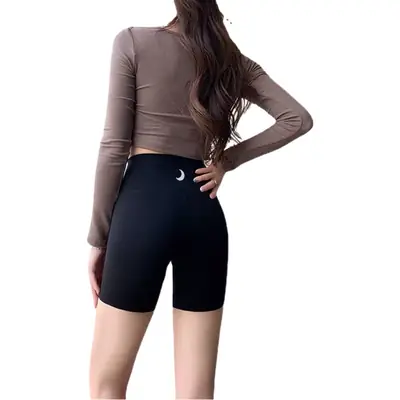 Women Black Silicone Belly Tucking Shorts Summer Wear