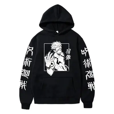 2022 Anime Fleece Lined Hoodie for Men Large