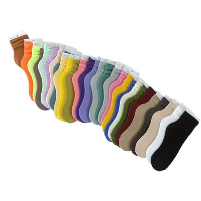 Ice Ice Socks Women's Korean-style Summer Thin Breathable Mid-barrel All-match Pile Socks Trendy Photo Show Color Socks