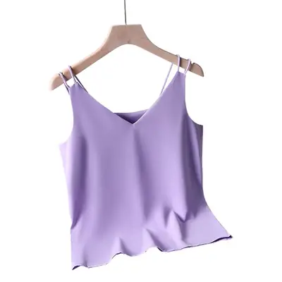 Women V-Neck Camisole Top Solid Color 2026