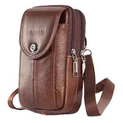 Genuine Leather Mobile Phone Bag for Men