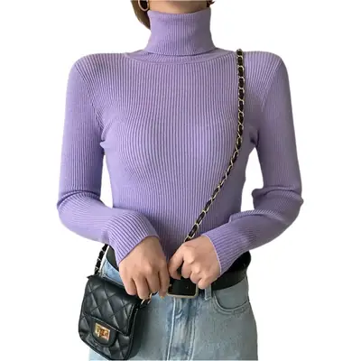 Black Long Sleeve Knitted Top for Women
