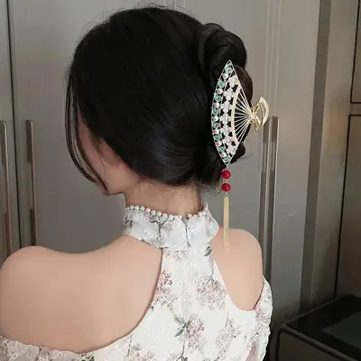 Guofeng Pearl Hairpin with Tassel for Women