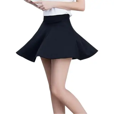 Mid-Length A-Line Skirt Maroon Large Size