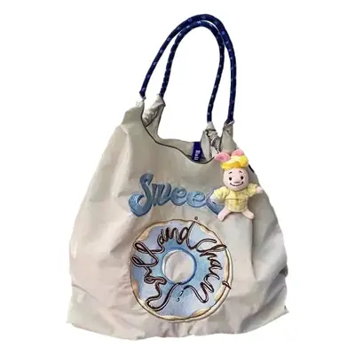 Pink Embroidered Waterproof Women's Shoulder Bag