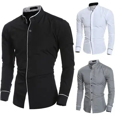 2023 Men's White Slim Fit Casual Shirt