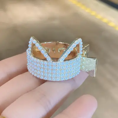 Cute Cat Ears Full Drill Hairpin Women's Back of Head High Pony Tail Fixed Artifact Claw Summer Small Grab Clip Headwear