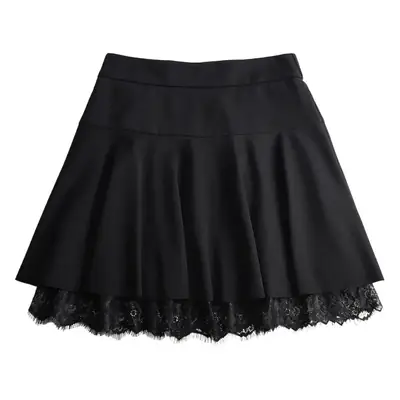 Black Lace High Waist Skinny Skirt for Women