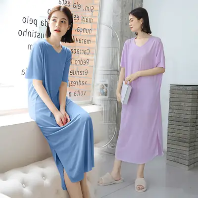 Summer Japanese Dress Ice Silk V-Neck Long Pants