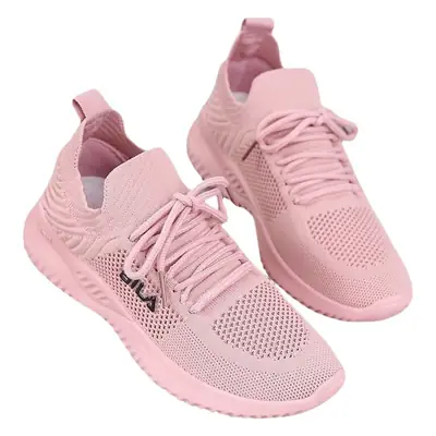 Pink Mesh Casual Running Shoes for Women