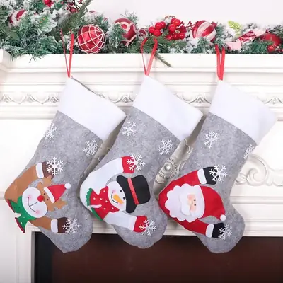 2022 Snowman Christmas Socks Medium Grey