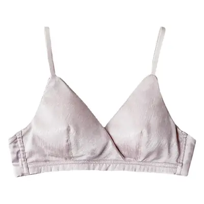 Wire-Free Thin Bra Set Black Pink French Cup