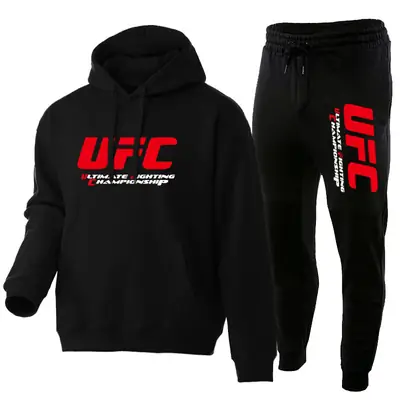 UFC Fleece Hoodie & Pants Set Red Black