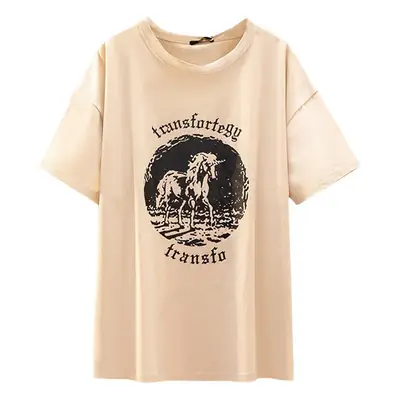 Grey Graphic T-Shirt Plus Size 2024