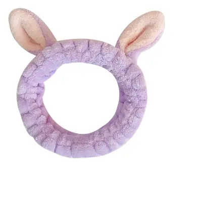 Cute Rabbit Ears Hair Band Purple Velvet