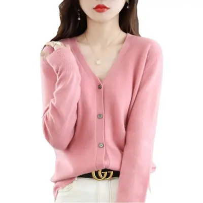 2024 New V-Neck Knitted Cardigan Women Plus Size