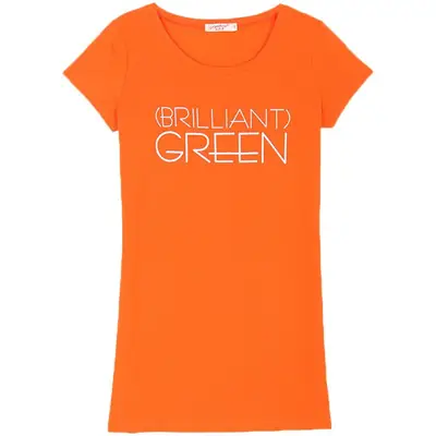 Women Cotton Letter T-Shirt Orange Large