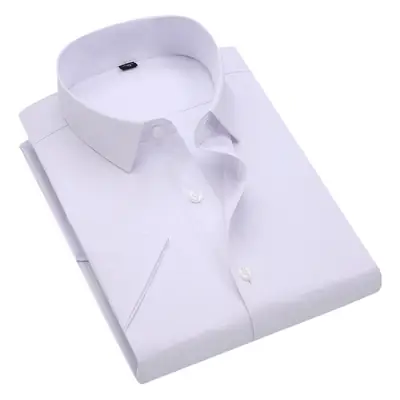2025 White Cotton Short Sleeve Men's Shirt Korean Style