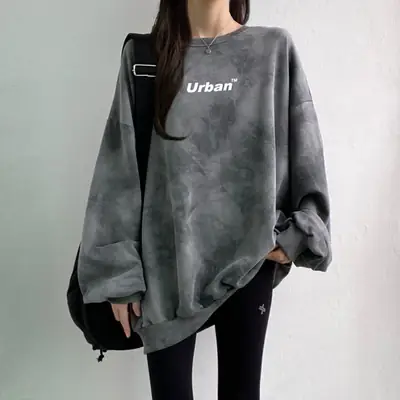 Women Tie-Dye Urban Sweatshirt Loose Fit Spring Autumn