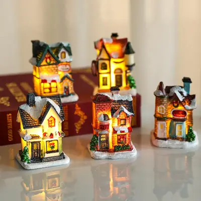 Cross-Border Christmas Houses Decor Resin Small Gift