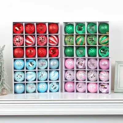 Hong Kong Love Christmas Tree Colored Balls Painted Electroplated Box