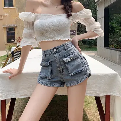 Denim Shorts Women High Waist 2022 New