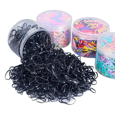 Kids Rubber Hair Bands Black High Elastic Baby Hair Tie