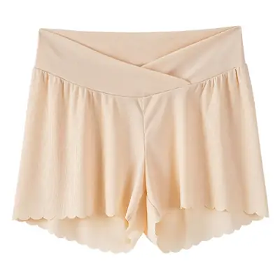 White Thin Waist Shorts for Pregnant Women Large Size