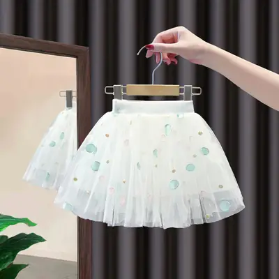 Girls' Pink Tulle Skirt Set 2022 Summer